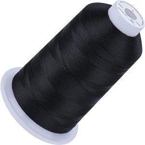 Simthread 5500Yds Embroidery Thread, 5000M High-Yardage 40WT 100% Polyester Thread – 170+ Vivid Colors, High-Speed Rated – Compatible with Brother, Singer, Janome & More - Black 900-0