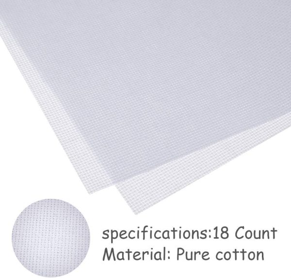 Caydo 60 by 39-Inch 18 Count Classic Reserve Aida Cloth Big Size White Cross Stitch Cloth Fabric-2