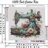 Flower Stamped Cross Stitch Kits for Adults Beginner,Sewing Machine Counted Cross Stitch Kits Printed Stitching Cute Patterns Dimensions Needlepoint Art Crafts Embroidery Kits for Adults Beginners-1