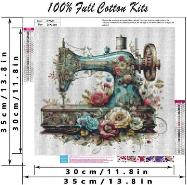 Flower Stamped Cross Stitch Kits for Adults Beginner,Sewing Machine Counted Cross Stitch Kits Printed Stitching Cute Patterns Dimensions Needlepoint Art Crafts Embroidery Kits for Adults Beginners-1