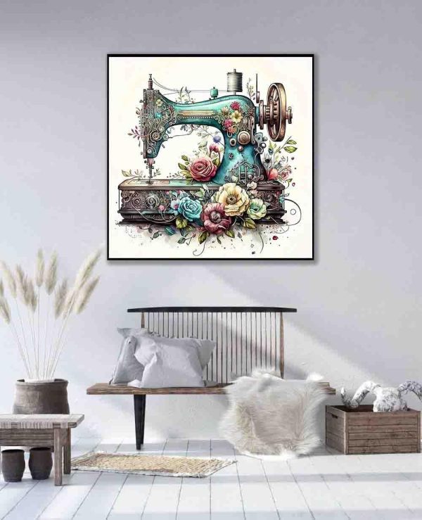 Flower Stamped Cross Stitch Kits for Adults Beginner,Sewing Machine Counted Cross Stitch Kits Printed Stitching Cute Patterns Dimensions Needlepoint Art Crafts Embroidery Kits for Adults Beginners-3