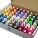 Simthread 63 Colors Polyester Compatible with Brother Embroidery Machine Thread Kit 40 Weight Compatible with Brother Babylock Janome Singer Pfaff Husqvarna Bernina Embroidery Sewing Machines 550Y-0