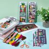 ACRNIGHEET 6PCS Cross Stitch Bookmark Kits Bookshelves Words Pattern Counted Cross Stitch Kits for Beginners Adults DIY Stamped Embroidery Bookmarks with Instructions Hand Embroidery Craft Gift-4