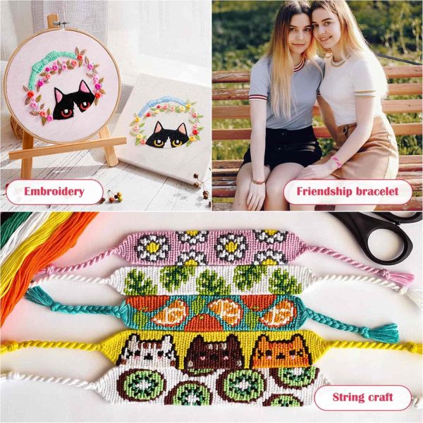 PAXCOO 488Pcs String Bracelet Making Kit, Friendship Bracelet String Kit with 50 Skeins Embroidery Floss Cross Stitch Thread, 400Pcs Friendship Bracelet Beads, 37Pcs Embroidery Tools paxcoo jewelry making kit