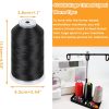 New brothread - Single Huge Spool 4000M Each Polyester Embroidery Machine Thread 40WT for Commercial and Domestic Machines - Black-1