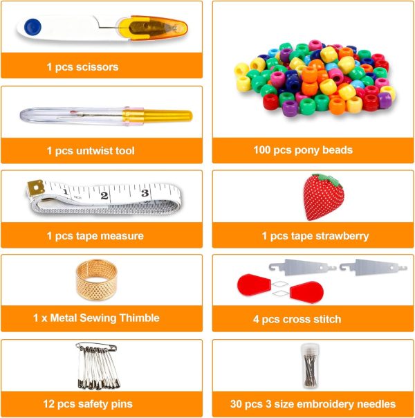 INSCRAFT Embroidery Floss Kit, 364 Pack Embroidery Cross Stitch Kit with 200 Colors Friendship Bracelets Floss and Cross Stitch Tools for Embroidery and Friendship Bracelet String Make-3