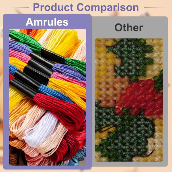 Friendship Bracelet String, 60 Skeins Cross Stitch Thread, 344.5 Inch Cotton Embroidery Floss, Hand Embroidery Thread for DIY Sewing and Embroidery Crafts Making-4