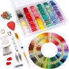 INSCRAFT Embroidery Floss Kit, 364 Pack Embroidery Cross Stitch Kit with 200 Colors Friendship Bracelets Floss and Cross Stitch Tools for Embroidery and Friendship Bracelet String Make-0