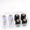 New brothread Polyester Embroidery Machine Thread 1000m Each with Clear Plastic Storage Box for Embroidery & Quilting - 4xSnow White+4xBlack-0