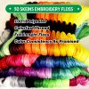 50 Skeins Embroidery Floss Rainbow Color Per Pack Cross Stitch Threads Friendship Bracelets Floss Crafts Floss (50)-2