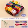 Friendship Bracelet String, 60 Skeins Cross Stitch Thread, 344.5 Inch Cotton Embroidery Floss, Hand Embroidery Thread for DIY Sewing and Embroidery Crafts Making-1