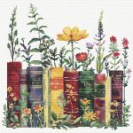 KYOQFVN Stamped Cross Stitch Kits - Flower Embroidery Starter Kit for Adult Beginners, 11CT Needlepoint Cross-Stitch Patterns Dimensions Kit Arts and Crafts 14×14inch-0