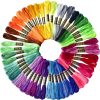 50 Skeins Embroidery Floss Rainbow Color Per Pack Cross Stitch Threads Friendship Bracelets Floss Crafts Floss (50)-0