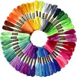 50 Skeins Embroidery Floss Rainbow Color Per Pack Cross Stitch Threads Friendship Bracelets Floss Crafts Floss (50)-0
