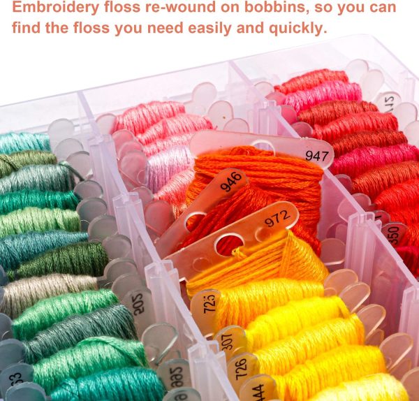 INSCRAFT Embroidery Floss Kit, 364 Pack Embroidery Cross Stitch Kit with 200 Colors Friendship Bracelets Floss and Cross Stitch Tools for Embroidery and Friendship Bracelet String Make-4