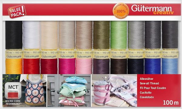 Gutermann Thread Set: Sew-All: 100m: Pack of 20, Assorted-1