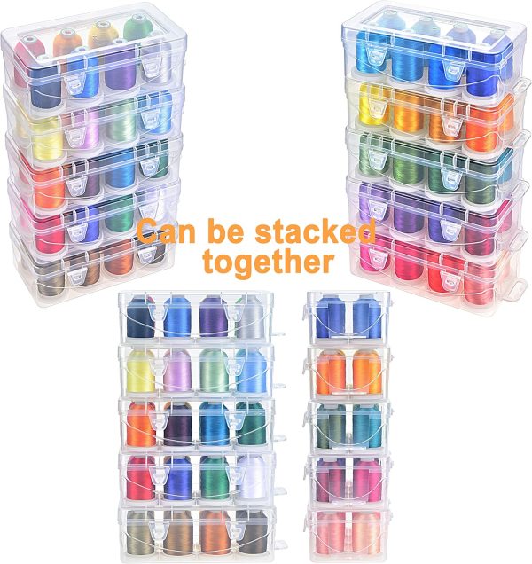 New brothread - 20 Options - 8 Snap Spools of 1000m Each Polyester Embroidery Machine Thread with Clear Plastic Storage Box for Embroidery & Quilting - Pink/Rose/Flesh new hampshire