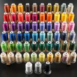 New brothread 63 Colors Compatible with Brother Polyester Embroidery Machine Thread Kit 500M (550Y) Each Spool Compatible with Brother Babylock Janome Singer Pfaff Bernina Embroidery Sewing Machine-0