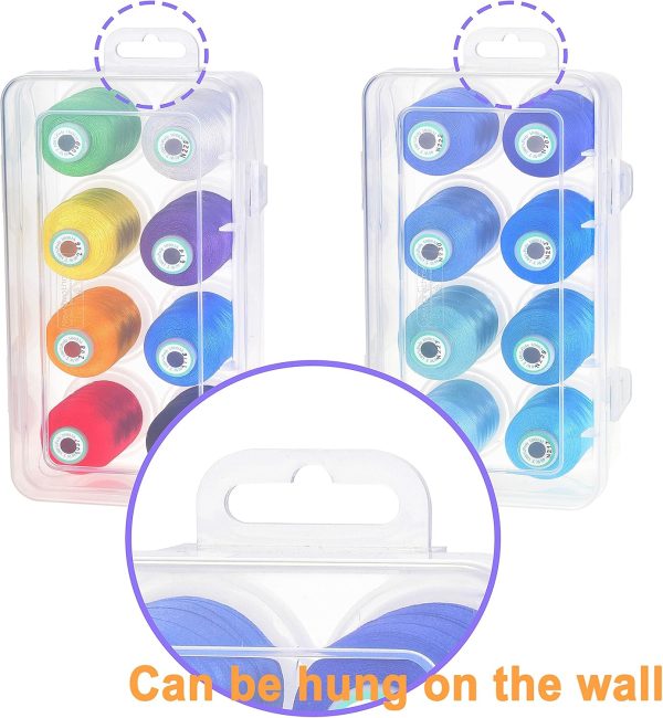 New brothread - 20 Options - 8 Snap Spools of 1000m Each Polyester Embroidery Machine Thread with Clear Plastic Storage Box for Embroidery & Quilting - Pink/Rose/Flesh - youtube