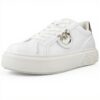 Baskets en cuir Yoko 06 Pinko plaque Logo Blanc femme