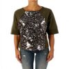 Sweatshirt Pinko Femme Coton Paillettes Vert
