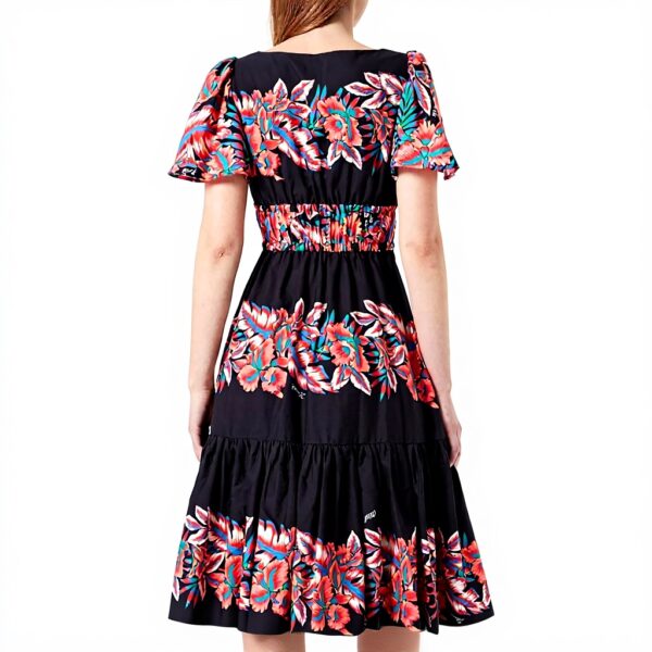 Robe casual Pinko impression popeline femme noir rouge