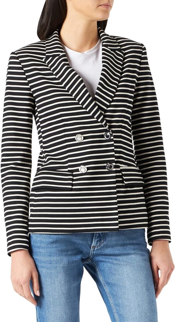 Manteau Pinko Assago Punto Roma Rigat Femme Navy-0