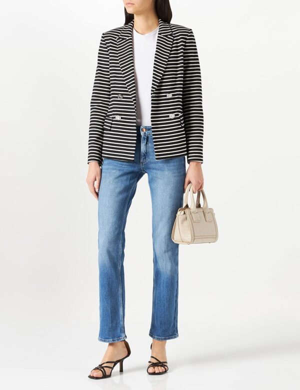 Manteau Pinko Assago Punto Roma Rigat Femme Navy-1