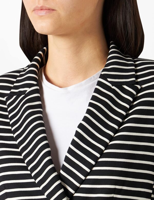 Manteau Pinko Assago Punto Roma Rigat Femme Navy-2