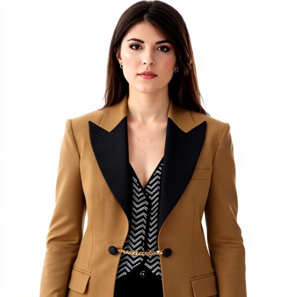 Blazer Pinko femme beige laine tailleur élégant