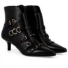 Bottines Pinko Gloria 08 cuir noir talon 5 cm boucles