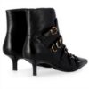 Bottines Pinko Gloria 08 cuir noir talon 5 cm boucles