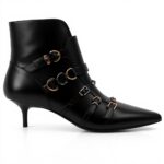 Bottines Pinko Gloria 08 cuir noir talon 5 cm boucles