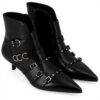Bottines Pinko Gloria 08 cuir noir talon 5 cm boucles