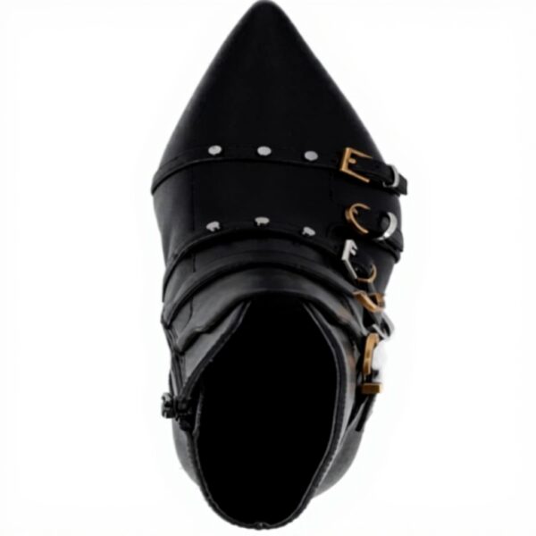 Bottines Pinko Gloria 08 cuir noir talon 5 cm boucles