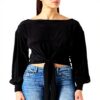 Blouse Pinko Femme Crêpe de Chine Noir Élégant