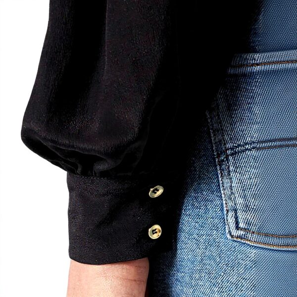 Blouse Pinko Femme Crêpe de Chine Noir Élégant