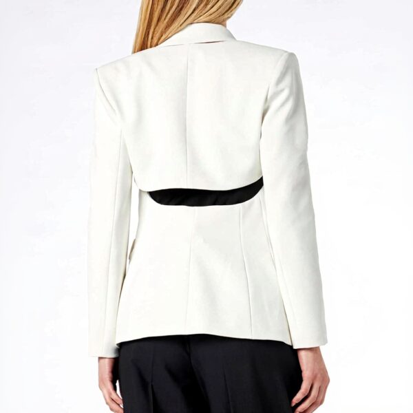 Blazer Femme Pinko Crêpe Technique Stretch Blanche Neige