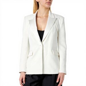 Blazer Femme Pinko Crêpe Technique Stretch Blanche Neige