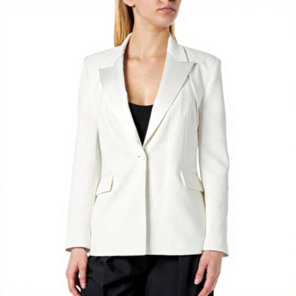 Blazer Femme Pinko Crêpe Technique Stretch Blanche Neige