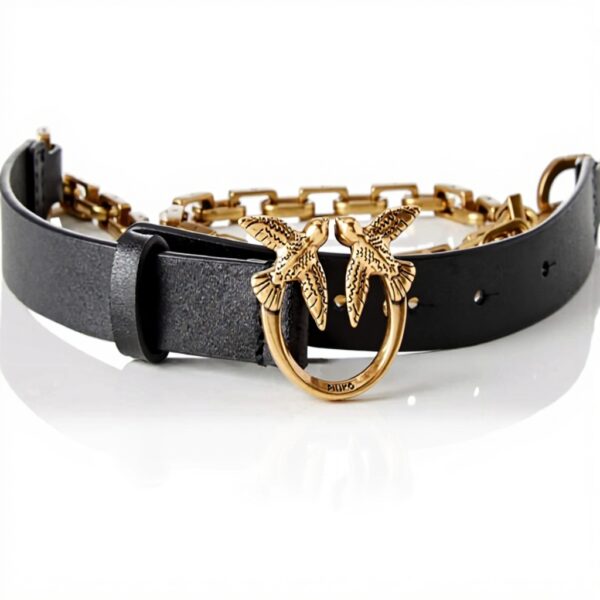 Ceinture femme Pinko cuir chaîne accessoire mode élégant