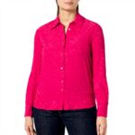 Pinko Chemise Jacquard Femme Rose Bordeaux Tendance