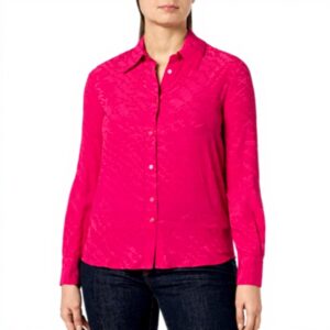 Pinko Chemise Jacquard Femme Rose Bordeaux Tendance