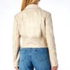 Blouson Pinko Clou Nappa Sensible Femme Beige Farine Avoine
