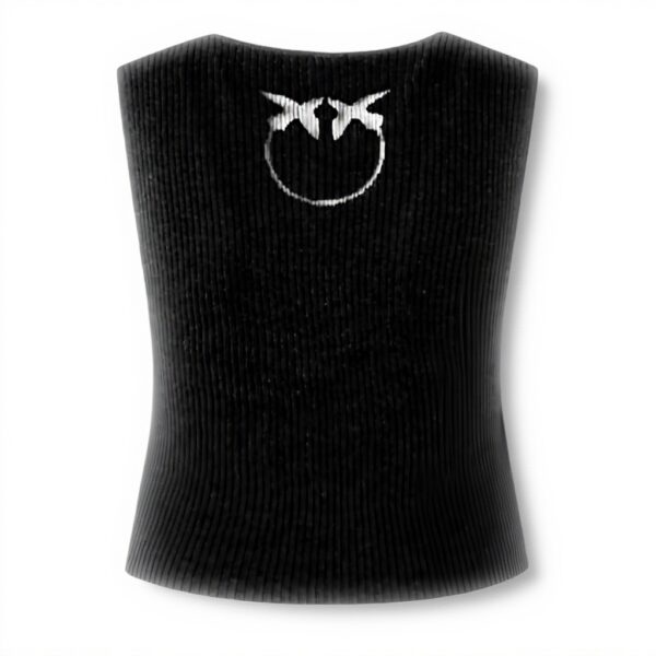 Débardeur femme Pinko noir logo Love Bird soie coton