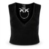 Débardeur femme Pinko noir logo Love Bird soie coton