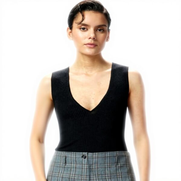 Débardeur femme Pinko noir logo Love Bird soie coton