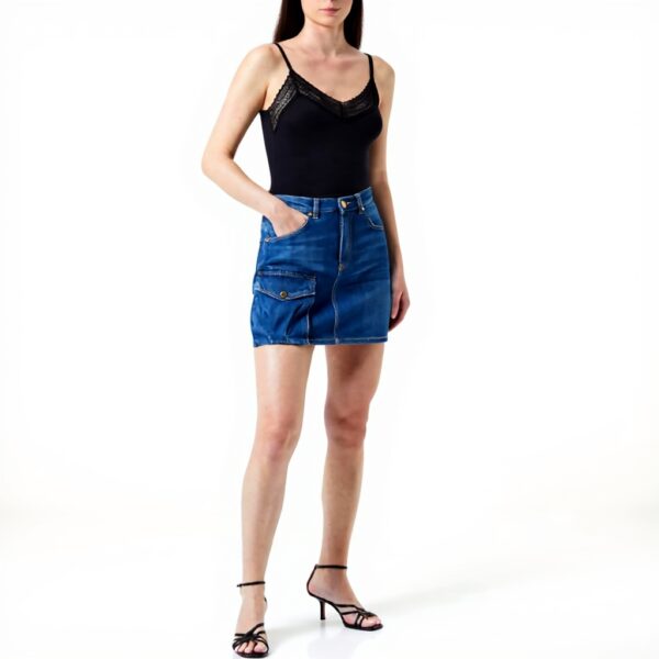 Jupe Femme Pinko Denim Taille 38 Bleu Mode Élégante