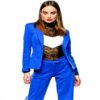 Pantalon Pinko bleu polyester femme mode élégant 1G13UB