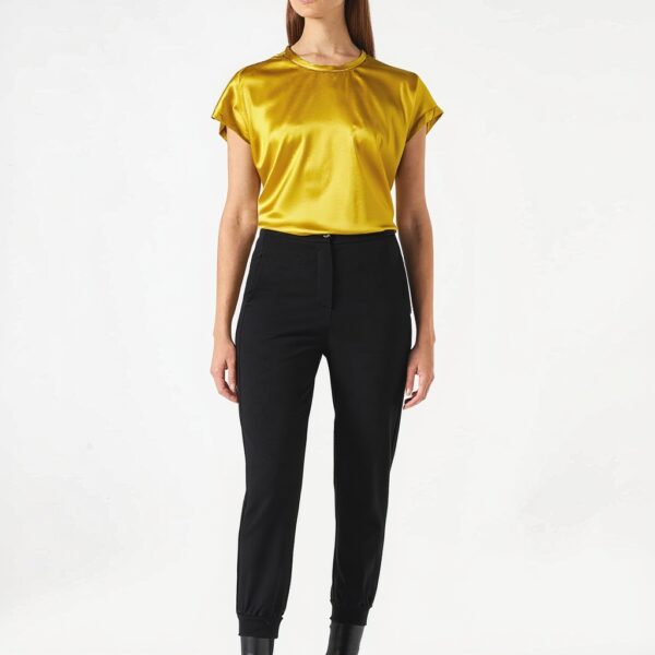 Pantalon femme Pinko Paulette Punto Stoff noir Limousine